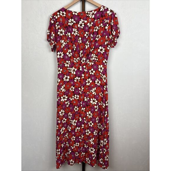 Faithfull The Brand Mailee Midi Dress Women's Medium Colorful Floral Front Tie - Picture 8 of 12